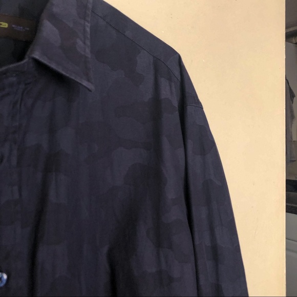 ETRO black camo button down shirt size 43 XL - Picture 4 of 5